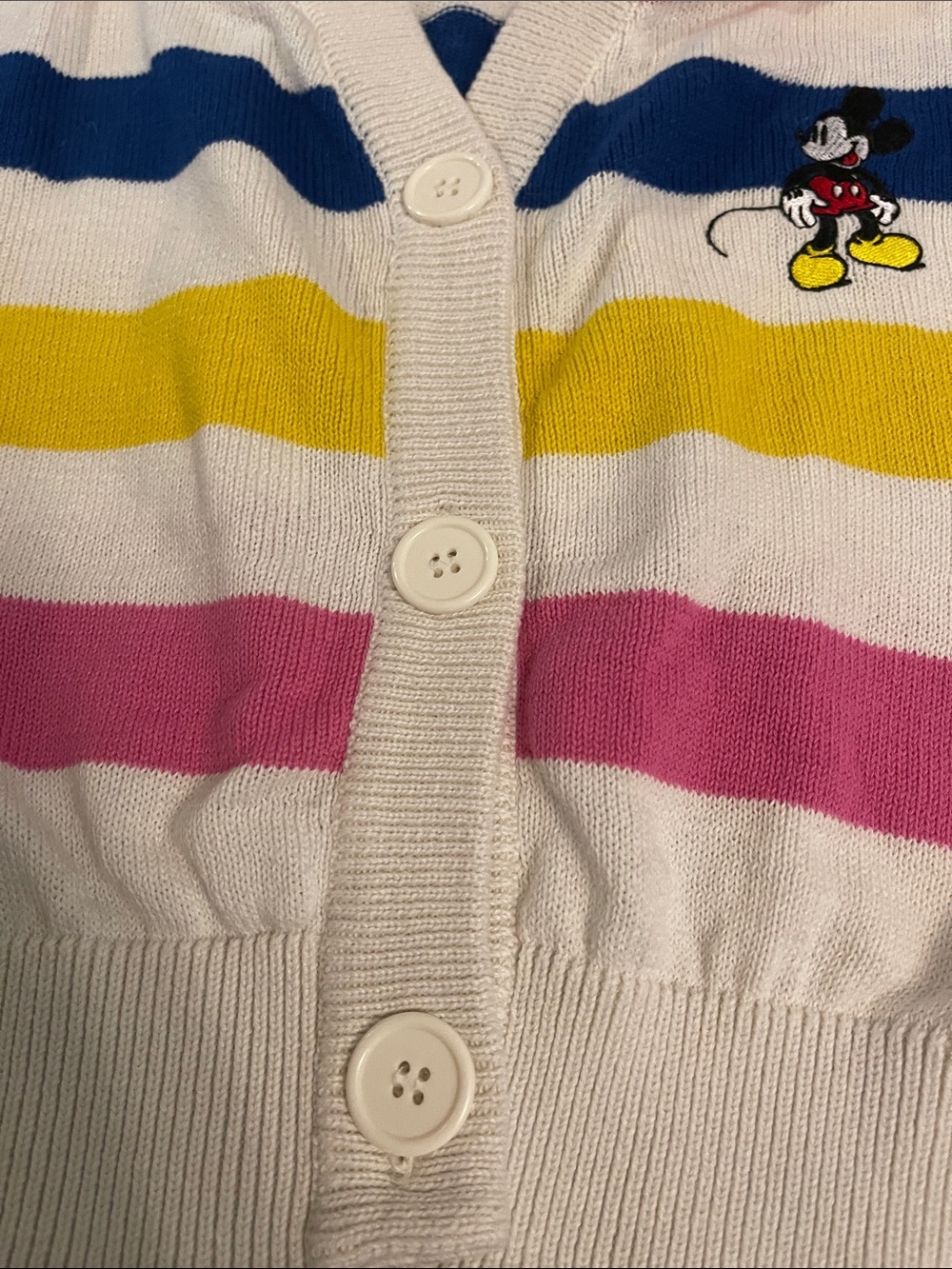 Disney 100 Multicolor Striped Mickey Cardigan XS Mickey Mouse - Picture 5 of 8